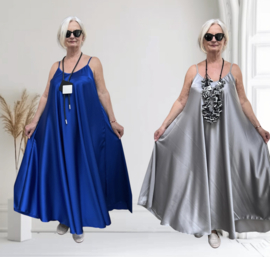 ITALIA MODA oversized satijnen look A-lijn jurk  /in meerdere kleuren