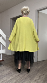 AKH gebreide oversized A-lijn katoen vest/blazer apart stretch
