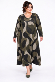 ITALIA MODA viscose mix A-lijn wijde jurk met zakken /stretch