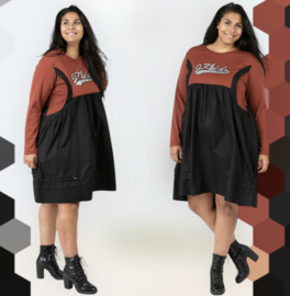 Pomme Rouge viscose A-lijn jurk stretch