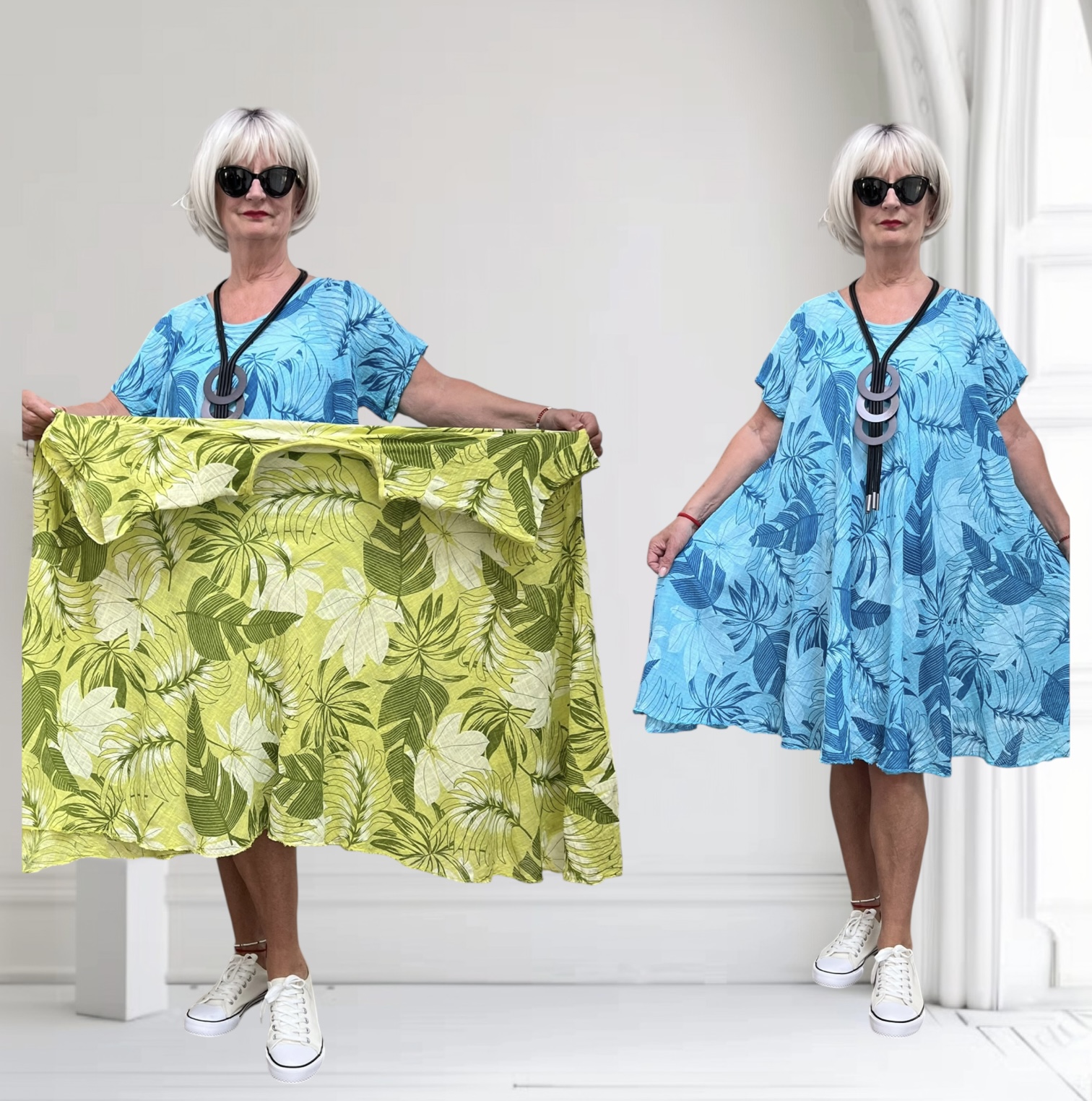ITALIA oversized katoen A-lijn zomer jurk/in meerdere kleuren