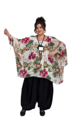 ITALIA MODA oversized chiffon tuniek/ poncho/gevoerd
