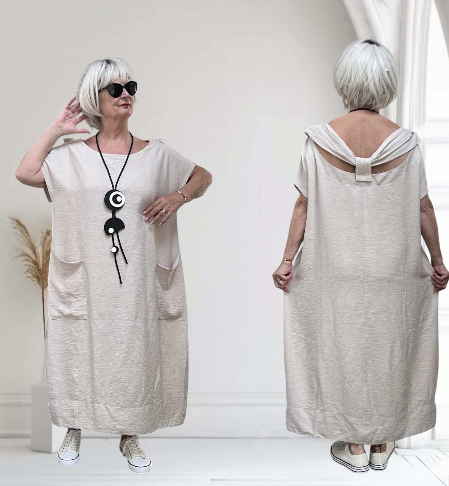 LUUKAA oversized viscose jurk/apart