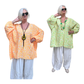ITALIA MODA oversized katoen mousseline tuniek/top /in meerdere kleuren