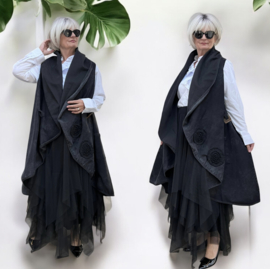 Vincenzo Allocca oversized jeans mouwloze blazer/vest apart/stretch
