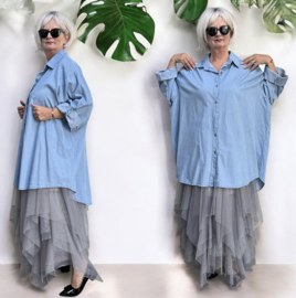 ITALIA oversized katoen jeans blouse/hemd/in meerdere kleuren