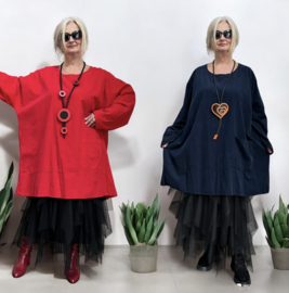 ITALIA MODA fijn corduroy katoen tuniek /in meerdere kleuren
