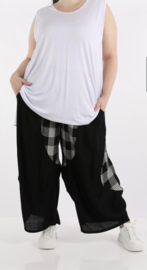 AKH viscose ballon broek zwart/grijs