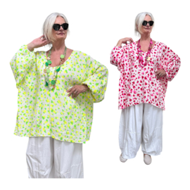 ITALIA MODA oversized katoen mousseline tuniek/top /in meerdere kleuren