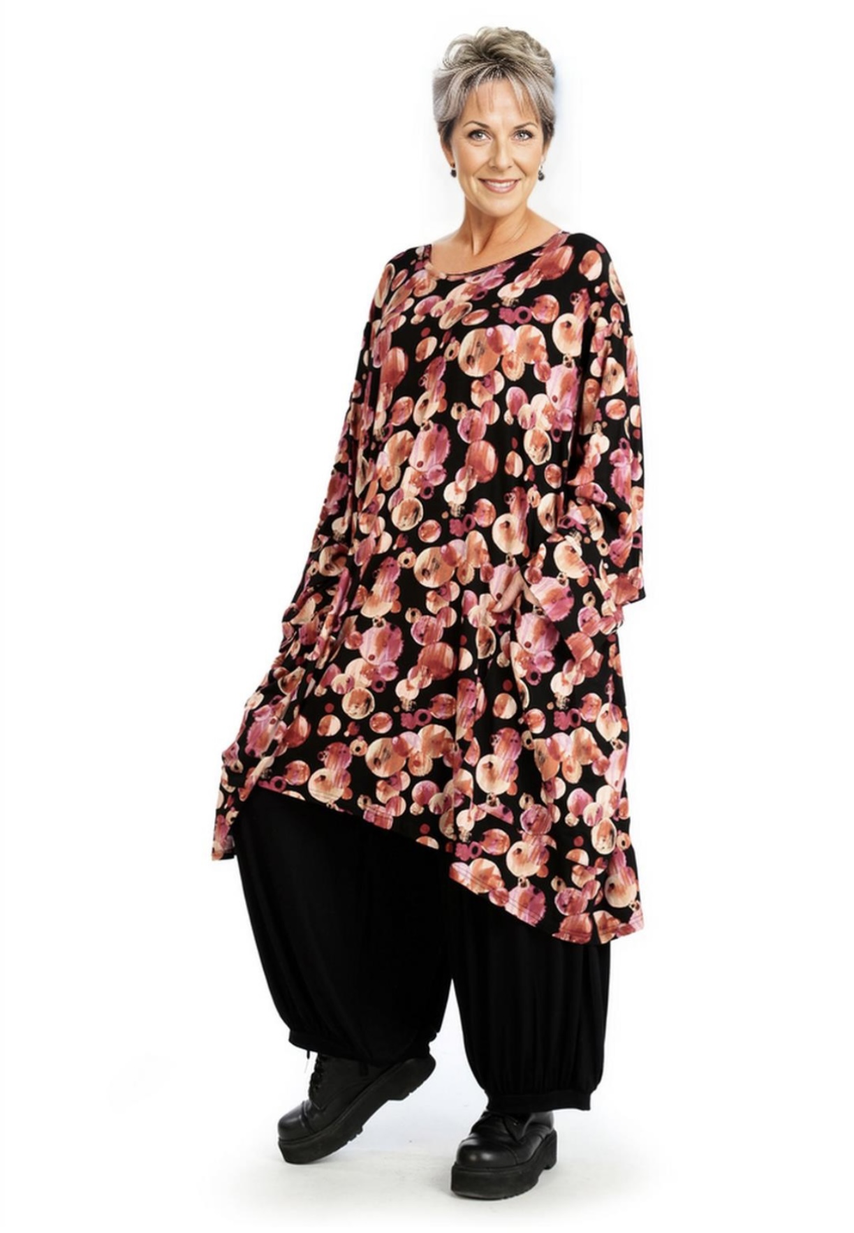 AKH oversized viscose tricot A-lijn tuniek  apart stretch