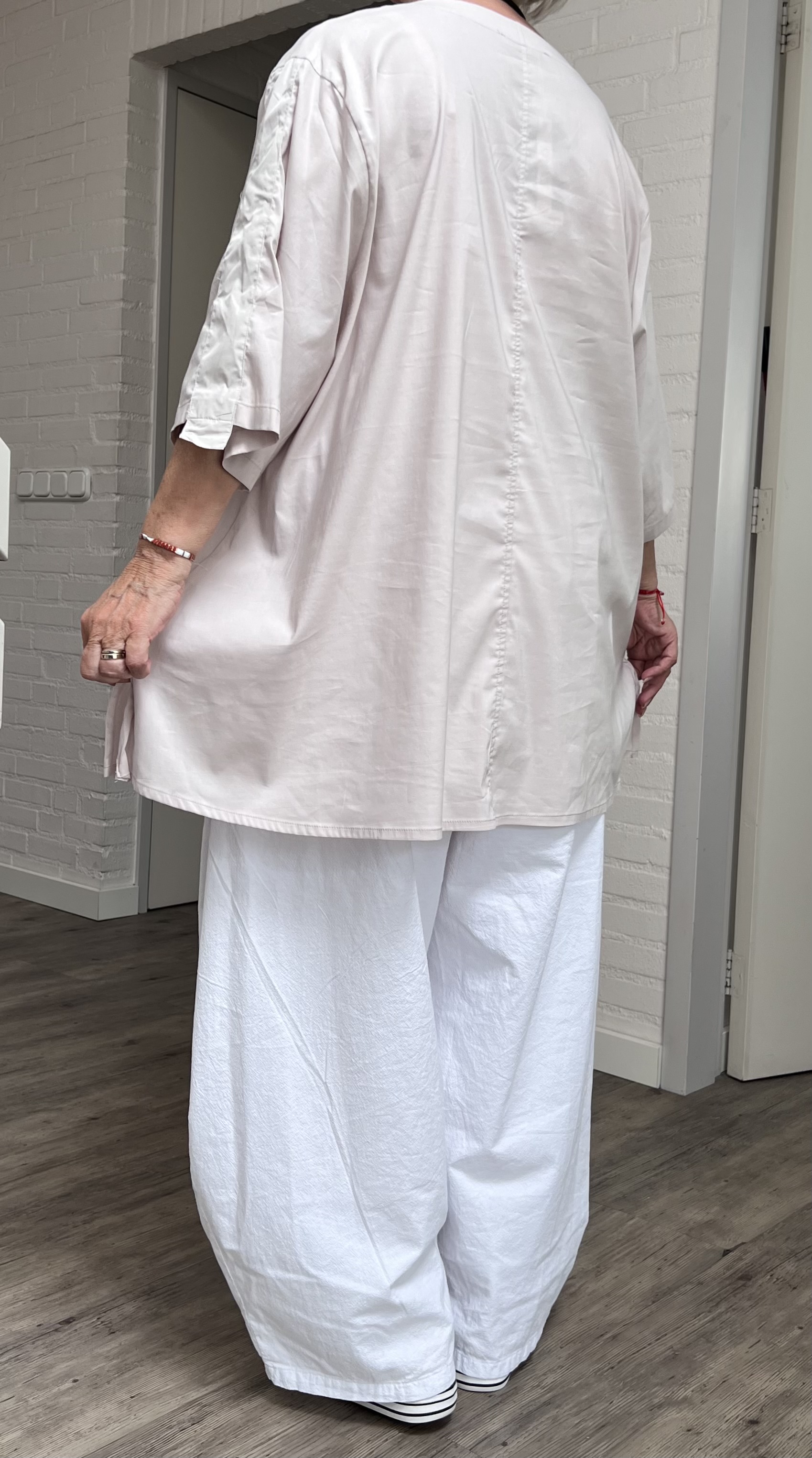 SINNE design.. A- lijn viscose tuniek met taft /stretch
