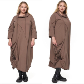 dYb oversized katoen A-lijn jurk met capuchon/ stretch