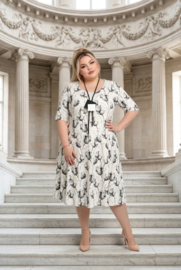 New Jersey viscose A-lijn jurk stretch