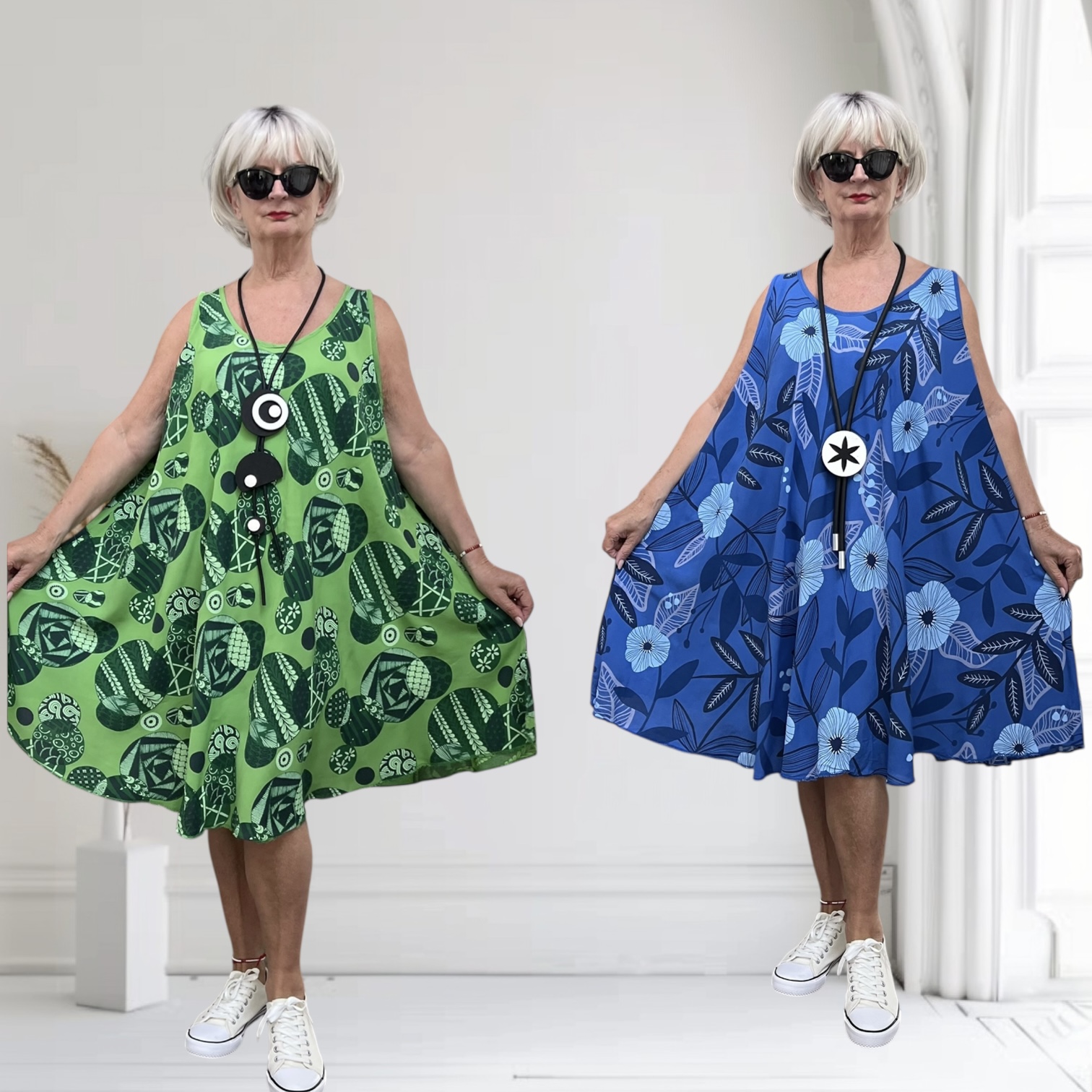 ITALIA oversized viscose A-lijn zomer jurk/in meerdere kleuren