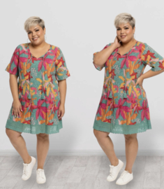 One Summer  katoen A-lijn jurk met kant