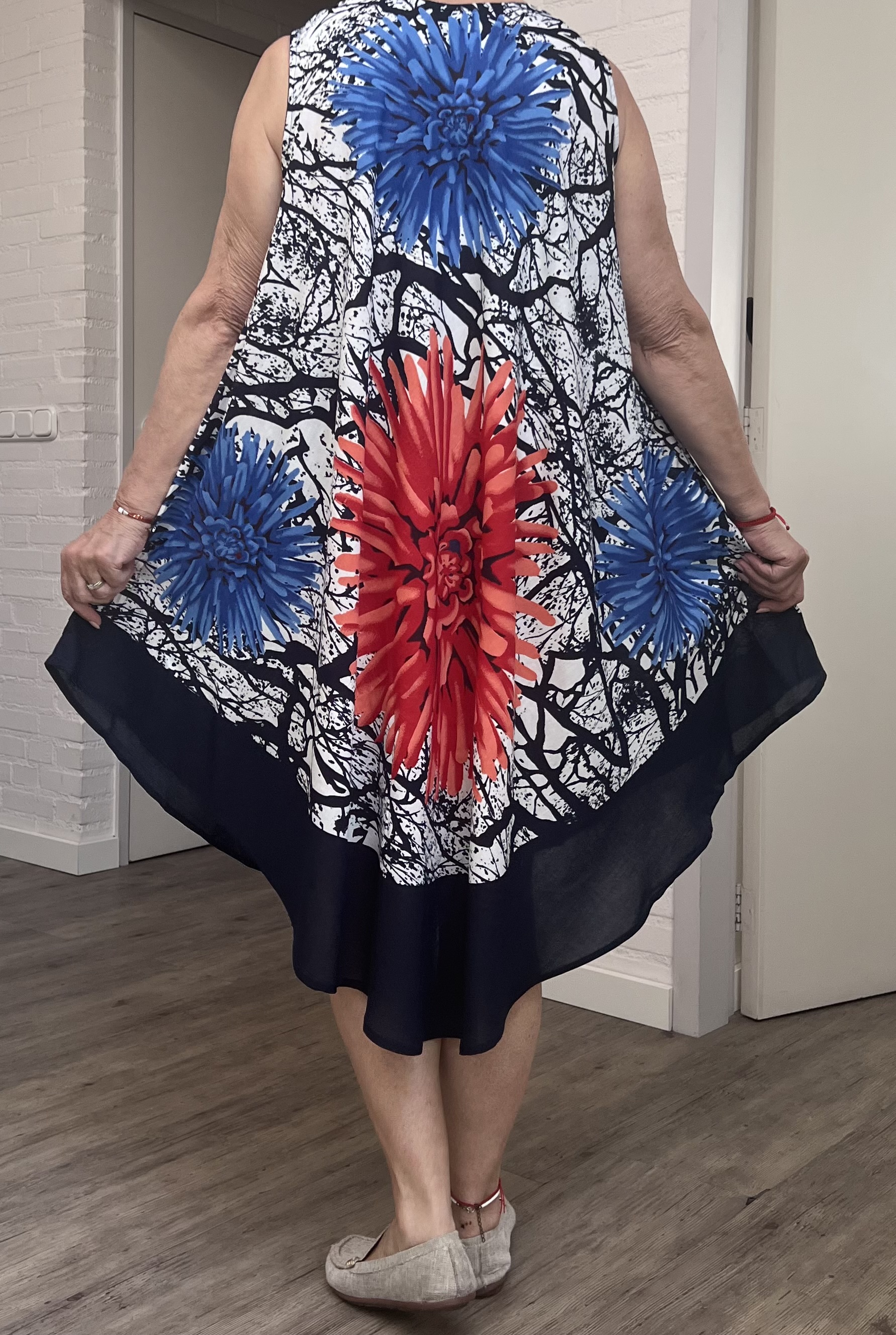 UNIDIVA viscose A-lijn zomer jurk apart/in meerdere kleuren