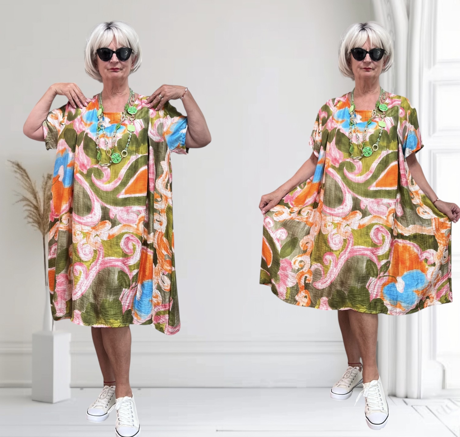 Fannycoo Germany tencel A-lijn jurk met zakken