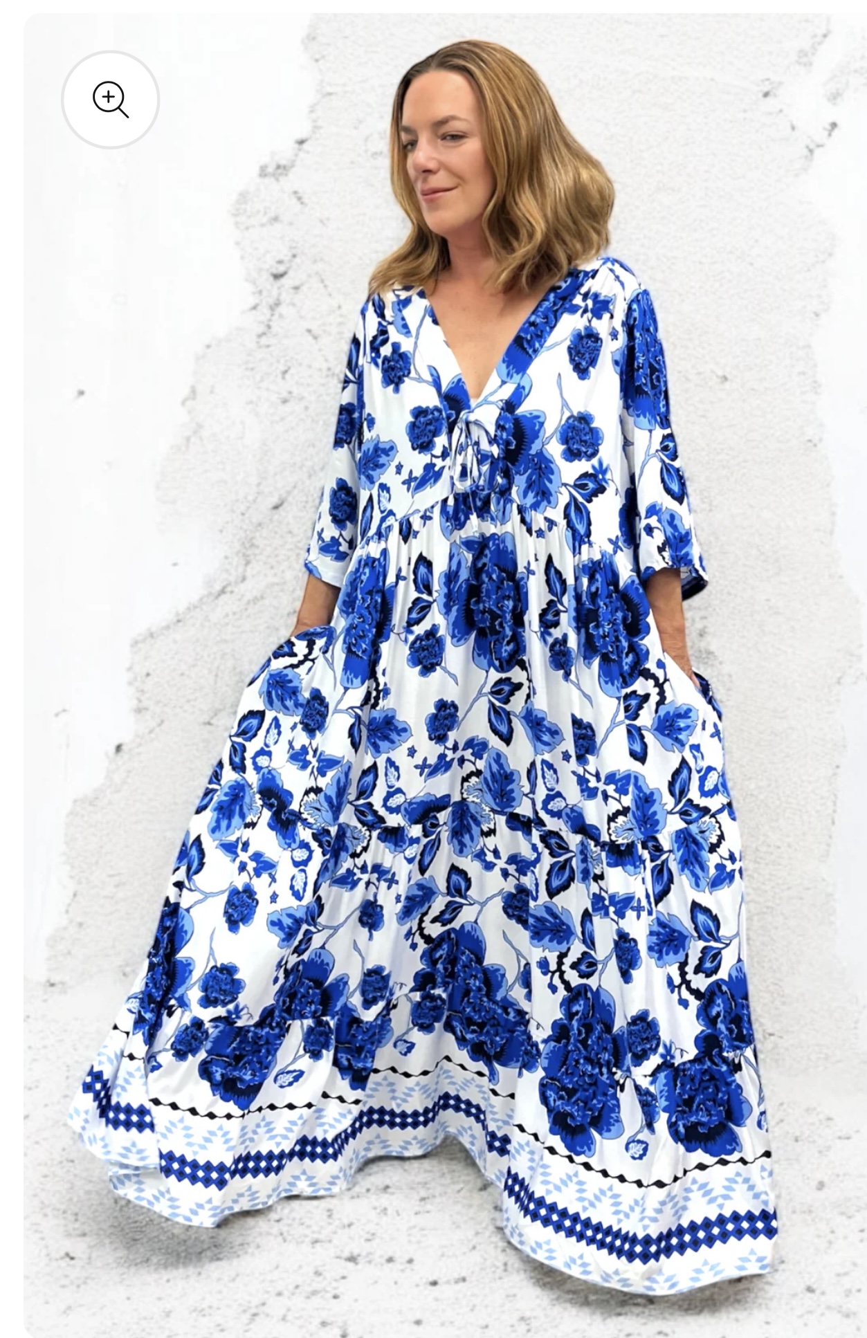 Vincenzo Allocca oversized viscose  BOHO A-lijn jurk apart