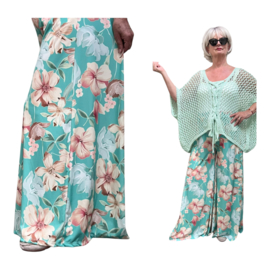 ITALY Mode jersey viscose  wijde broek apart /zeer rekbaar