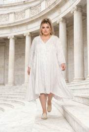 MB Germany satijn/viscose A-lijn jurk/blouse  met zakken/in meerdere kleuren