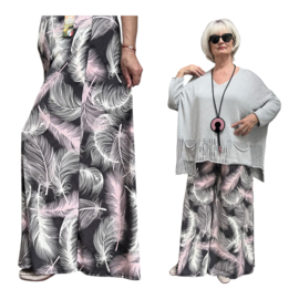 ITALY Mode jersey viscose  wijde broek apart /zeer rekbaar