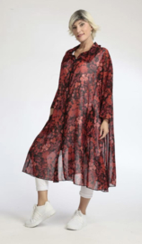 AKH oversized A-lijn chiffon tuniek/hemd/jurk met ritssluiting