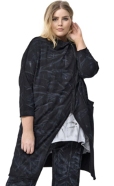 dYb oversized de modieuze kleuring viscose blazer met ritssluiting/zwart stretch 