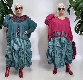 Moonshine oversized  katoen tricot top apart stretch  /in meerdere kleuren