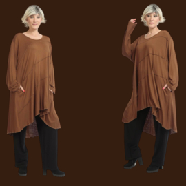 AKH oversized tricot viscose  A-lijn  tuniek/jurk apart stretch