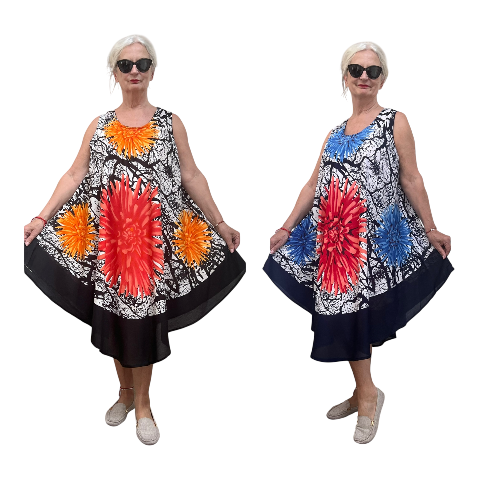 UNIDIVA viscose A-lijn zomer jurk apart/in meerdere kleuren