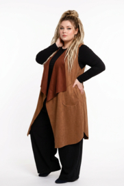 ITALIA MODA  oversized eco-suède mouwloose vest  stretch/in meerdere kleuren