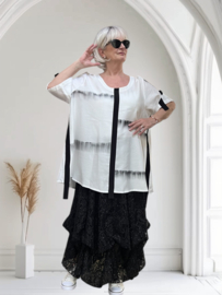 SINNE design..tencel A-lijn top/tuniek/wit/zwart