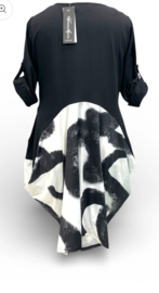 Vincenzo Allocca oversized katoen ballon jurk/tuniek/zwart/wit apart stretch