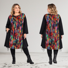 AKH oversized viscose mix jurk/tuniek apart stretch
