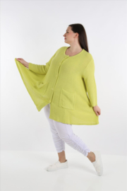 AKH gebreide oversized A-lijn katoen vest/blazer apart stretch