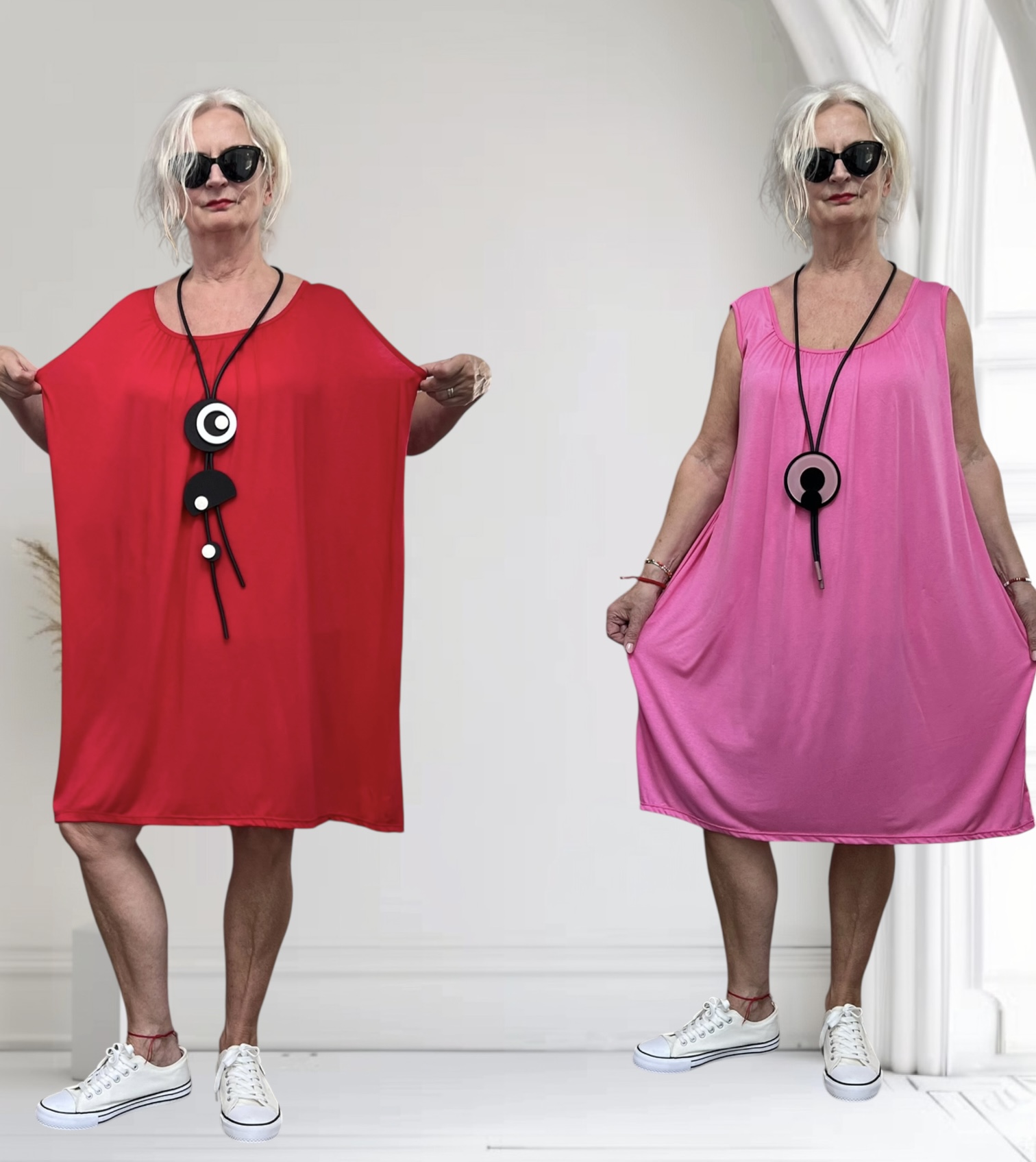 ITALIA viscose zomer jurk apart stretch/in meerdere kleuren