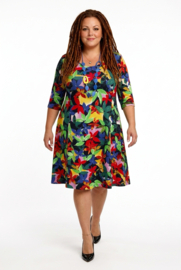 New Jersey viscose A-lijn jurk stretch