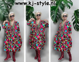 AKH viscose A-lijn jurk met zakken apart stretch