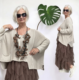 Moonshine oversized katoen  gebreide top stretch