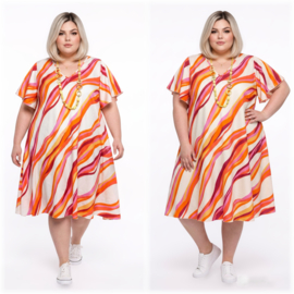 Naveed oversized viscose A-lijn jurk