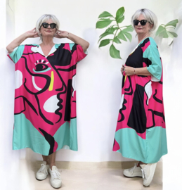 ITALIA MODA oversized visccose zomer jurk apart