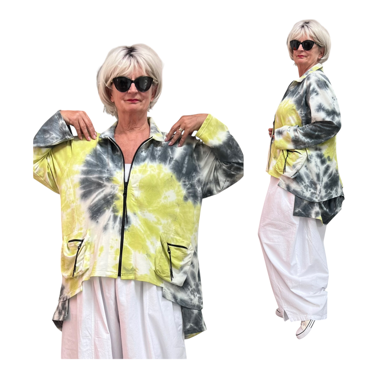 Zedd Plus de modieuze kleuring viscose A-lijn blazer/vest stretch