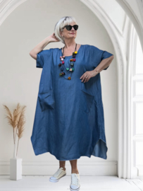 ITALIA MODA  jeans tencel A-lijn jurk apart /in meerdere kleuren