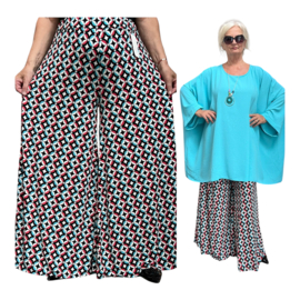 ITALY Mode jersey viscose  wijde broek apart /zeer rekbaar