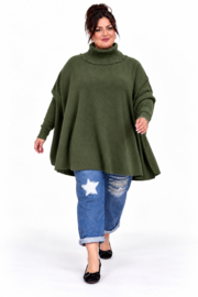 ITALIA oversized viscose mix gebreide top/tuniek met col  /in meerdere kleuren