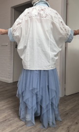 S.Woman oversized katoen blouse/hemd met kant