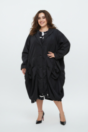 Moonshine oversized tussenjas waterbestendig met knoopsluiting zwart