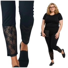 MB oversized katoen legging met KANT zwart