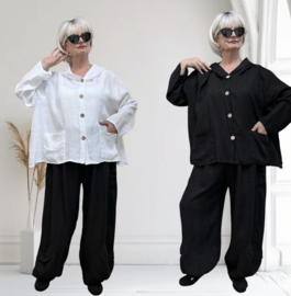 Moonshine linnen A-lijn blazer met capuchon  apart/in meerdere kleuren