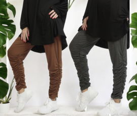 AKH viscose legging met elastische manchetten en plooien aan de zijkant/ in meerdere kleuren